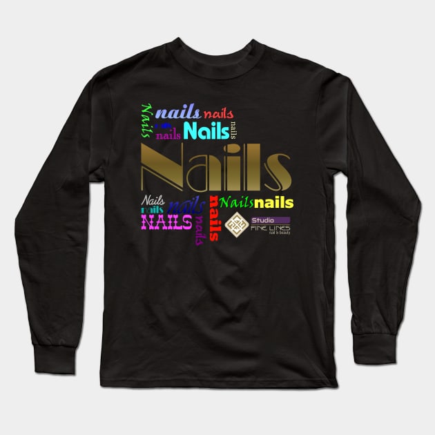 Fine Lines Nail Crazy Long Sleeve T-Shirt by Frazza001